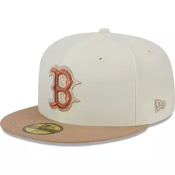 Мужская кепка New Era Cream Boston Red Sox Chrome Camel Rust Undervisor 59FIFTY