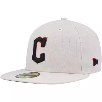 Мужская кепка New Era цвета хаки Cleveland Guardians Stone Dim 59FIFTY с приталенной кепкой