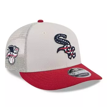 Мужская кепка New Era цвета хаки/красный Chicago White Sox 2024 Fourth of июле Trucker Low Profile 9FIFTY Snapback Hat, цвет Sox Beig K