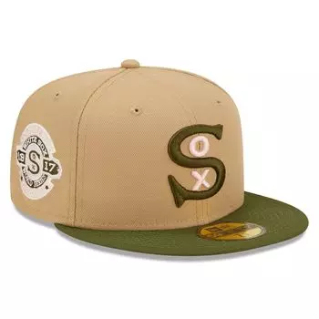 Мужская кепка New Era цвета хаки/оливкового цвета Chicago White Sox розовая, облегающая шляпа 59FIFTY