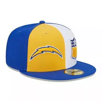 Мужская кепка New Era Gold/Blue Los Angeles Chargers 2023 Sideline 59FIFTY