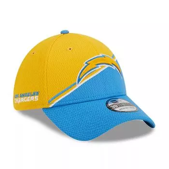 Мужская кепка New Era Gold/Powder Blue Los Angeles Chargers 2023 Sideline 39THIRTY Flex Hat
