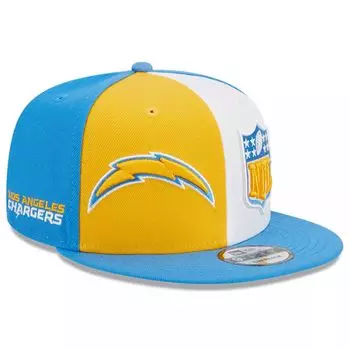 Мужская кепка New Era Gold/Powder Blue Los Angeles Chargers 2023 Sideline 9FIFTY Snapback