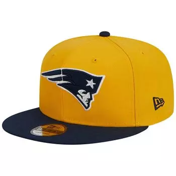 Мужская кепка New Era Gold/темно-синего цвета New England Patriots, двухцветная цветовая гамма 9FIFTY Snapback