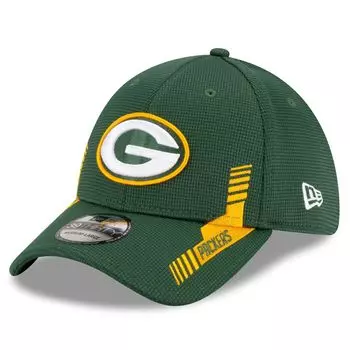 Мужская кепка New Era Green Green Bay Packers 2021 NFL Sideline Home 39THIRTY Flex Hat