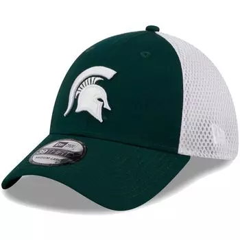 Мужская кепка New Era Green Michigan State Spartans Evergreen Neo 39THIRTY Flex Hat