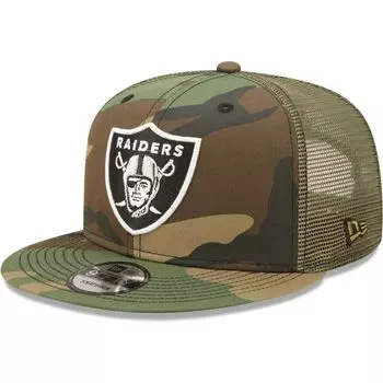 Мужская кепка New Era камуфляжно-оливкового цвета Las Vegas Raiders Trucker 9FIFTY Snapback