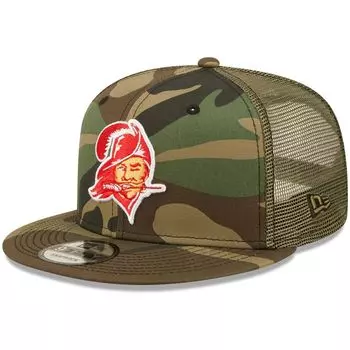 Мужская кепка New Era камуфляжно-оливкового цвета Tampa Bay Buccaneers с историческим логотипом Trucker 9FIFTY Snapback