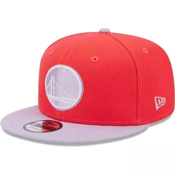 Мужская кепка New Era красно-лавандового цвета Golden State Warriors 2-Tone Color Pack 9FIFTY Snapback Hat