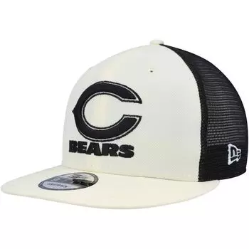 Мужская кепка New Era кремового/черного цвета Chicago Bears Chrome Collection 9FIFTY Trucker Snapback Hat