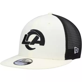 Мужская кепка New Era кремового/черного цвета Los Angeles Rams Chrome Collection 9FIFTY Trucker Snapback Hat