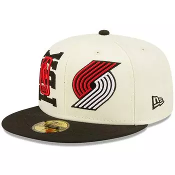 Мужская кепка New Era кремового/черного цвета Portland Trail Blazers 2022 NBA Draft 59FIFTY