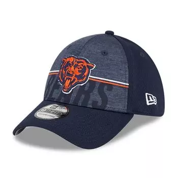 Мужская кепка New Era Navy Chicago Bears 2023 с альтернативным логотипом тренировочного лагеря НФЛ 39THIRTY Flex Fit