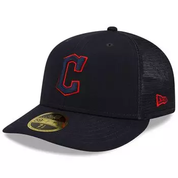 Мужская кепка New Era Navy Cleveland Guardians 2022, тренировочная низкопрофильная 59FIFTY, облегающая шляпа