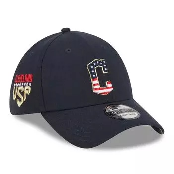 Мужская кепка New Era Navy Cleveland Guardians 4 июля 39THIRTY Flex Fit Hat