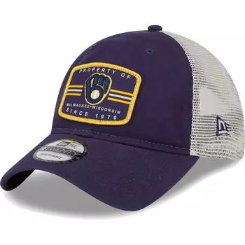 Мужская кепка New Era Navy Milwaukee Brewers Property Trucker 9TWENTY Snapback