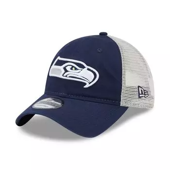 Мужская кепка New Era Navy/Natural Seattle Seahawks Loyal 9TWENTY Trucker Snapback
