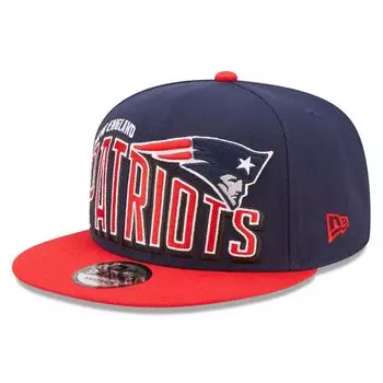 Мужская кепка New Era Navy/Red New England Patriots Wordmark Flow 9FIFTY Snapback