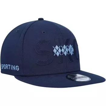 Мужская кепка New Era Navy Sporting Kansas City Kick Off 9FIFTY Snapback