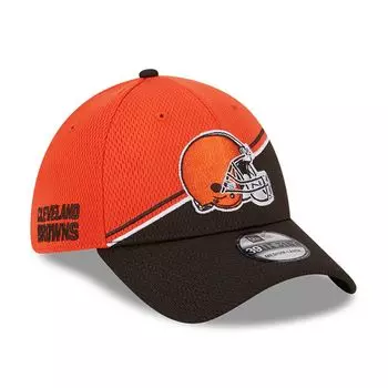 Мужская кепка New Era оранжево-коричневая Cleveland Browns 2023 Sideline 39THIRTY Flex Hat