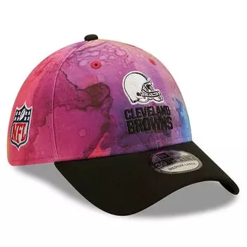 Мужская кепка New Era Pink/Black Cleveland Browns 2022 NFL Crucial Catch 39THIRTY Flex Hat