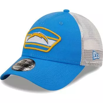 Мужская кепка New Era Powder Blue/White Los Angeles Chargers с нашивкой-логотипом Trucker 9FORTY Snapback Hat