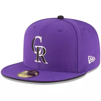 Мужская кепка New Era Purple Colorado Rockies Authentic Collection On Field 59FIFTY со структурированной кепкой