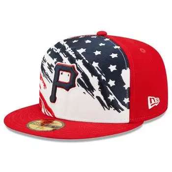 Мужская кепка New Era Red Pittsburgh Pirates 4 июля 2022 года для игры на поле 59FIFTY.