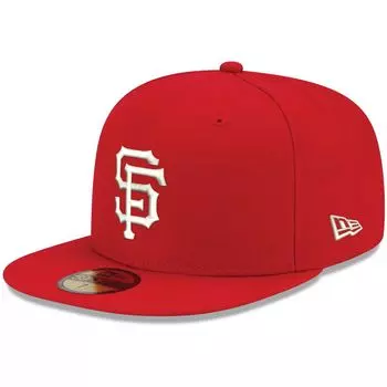 Мужская кепка New Era Red San Francisco Giants Logo White 59FIFTY
