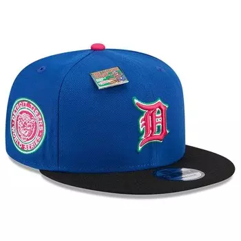 Мужская кепка New Era Royal/Black Detroit Tigers Watermelon Big League Chew Flavor Pack 9FIFTY Snapback Hat, цвет Tgr Blue