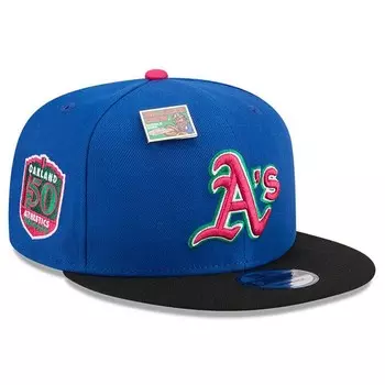 Мужская кепка New Era Royal/Black Oakland Athletics Watermelon Big League Chew Flavor Pack 9FIFTY Snapback Hat, цвет Oas Blue