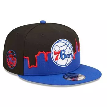 Мужская кепка New Era Royal/Black Philadelphia 76ers 2022 Tip-Off 9FIFTY Snapback