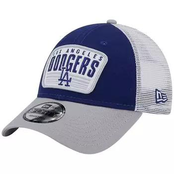 Мужская кепка New Era Royal Los Angeles Dodgers с двухцветной нашивкой 9FORTY Snapback