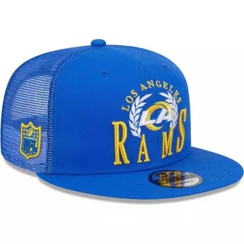 Мужская кепка New Era Royal Los Angeles Rams Collegiate Trucker 9FIFTY Snapback