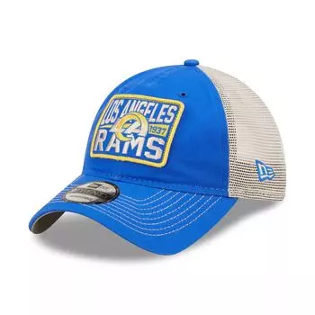 Мужская кепка New Era Royal/Natural Los Angeles Rams Devoted Trucker 9TWENTY Snapback