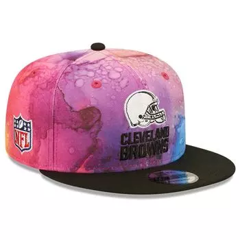 Мужская кепка New Era розового/черного цвета Cleveland Browns 2022 NFL Crucial Catch 9FIFTY Snapback Hat