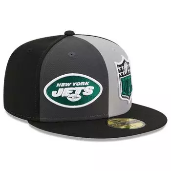 Мужская кепка New Era серо-черная New York Jets 2023 Sideline 59FIFTY
