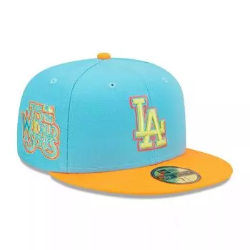 Мужская кепка New Era синего/оранжевого цвета Los Angeles Dodgers 1978 World Series Vice Highlighter 59FIFTY.