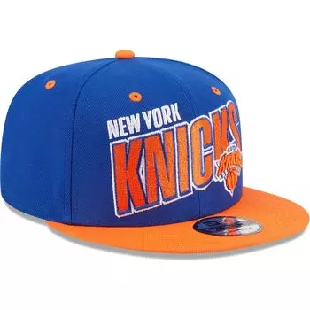 Мужская кепка New Era синего/оранжевого цвета New York Knicks Stacked Slant, двухцветная кепка 9FIFTY Snapback