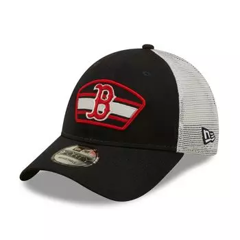 Мужская кепка New Era темно-синего/белого цвета с нашивкой-логотипом Boston Red Sox 9FORTY Trucker Snapback