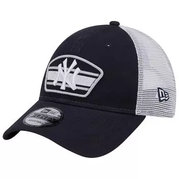Мужская кепка New Era темно-синего/белого цвета с нашивкой-логотипом New York Yankees 9FORTY Trucker Snapback