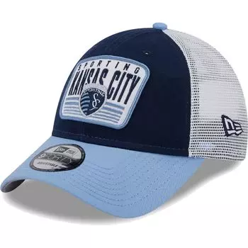 Мужская кепка New Era темно-синего/голубого цвета с нашивкой Sporting Kansas City 9FORTY Trucker Snapback