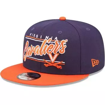 Мужская кепка New Era темно-синего/оранжевого цвета с надписью Virginia Cavaliers Team 9FIFTY Snapback