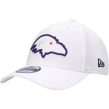 Мужская кепка New Era White Baltimore Ravens Team White Out 39THIRTY Flex Hat