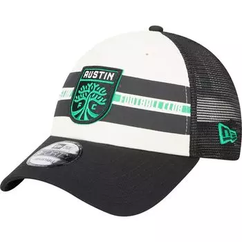 Мужская кепка New Era White/Black Austin FC Team Stripes 9FORTY Trucker Snapback
