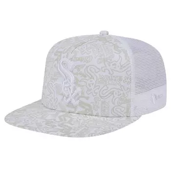 Мужская кепка New Era White Chicago White Sox с логотипом Dunes A-Frame Trucker 9FIFTY Snapback, цвет Sox White