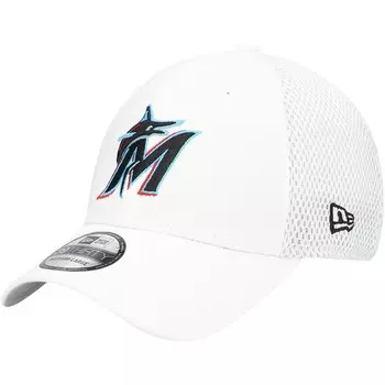 Мужская кепка New Era White Miami Marlins REPREVE Neo 39THIRTY Flex Hat, цвет Mrl White