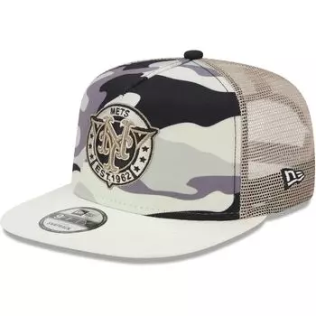 Мужская кепка New Era White New York Mets Chrome Camo A-Frame 9FIFTY Trucker Snapback Hat