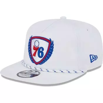 Мужская кепка New Era White Philadelphia 76ers The Golfer Crest Snapback