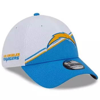 Мужская кепка New Era White/Powder Blue Los Angeles Chargers 2023 Sideline 39THIRTY Flex Hat